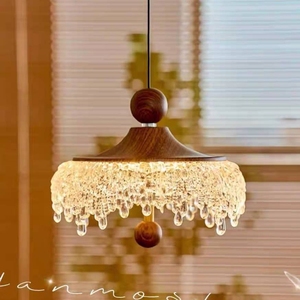 Современная люстра из железа и акрила с LED-подсветкой в форме капли, дистанционное управление, усовершенствованная лампа для дома, гостиной, маленькая, с регулировкой яркости, 16 Вт, 220 В, 2026 - Product Image 1