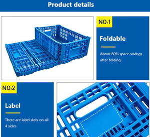 Caixa Dobrável para Frutas e Vegetais, Contêineres Colapsáveis para Logística e Armazenamento em Supermercados - Product Image 4