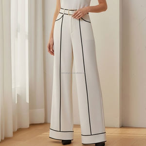 <span class=keywords><strong>Pantalon</strong></span> professionnel pour <span class=keywords><strong>femme</strong></span> avec ceinture et passepoil contrastant - Product Image 1