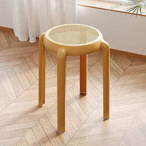 Tabouret en plastique en rotin de Style nordique épaissi empilable Simple moderne Table à manger tabouret cuisine Commercial Restaurant chaussure - Product Image 6