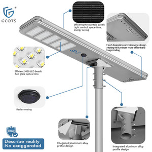 Farola Solar LED para Exteriores con Diseño Integrado de Perfil de Aluminio, IP65 Impermeable, Bajo Mantenimiento y Alto Brillo - Product Image 3