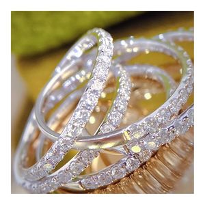 Xinfly 18k Solid Gold <b>Dainty</b> Stackable Band Half Eternity Wedding <b>Ring</b> with 0.30ct Natural Diamond Row Bling Bling - Product Image 1