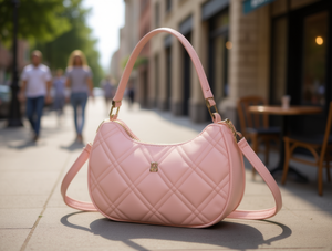 Borsa a Tracolla Trapuntata da Donna 23.5x16x9cm in Microfibra Pelle Sintetica con Chiusura a Cerniera per Uso Quotidiano - Product Image 2