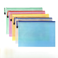 Carpeta de Documentos Transparente con Cierre, Impermeable, de Malla, Plástico Reforzado, para Estudiantes, Organizador con Cierre