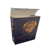Boîte d'emballage pour perruque réutilisable écologique personnalisée avec impression UV, boîte en carton avec logo personnalisé pour extensions de cheveux