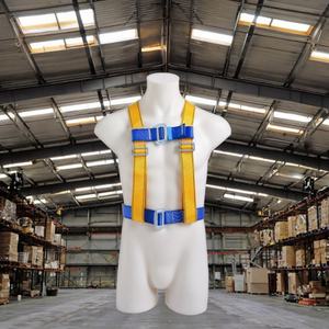 Ceinture de sécurité antichute à trois points en polyester pour chantier, avec double amortisseur dorsal - Product Image 1