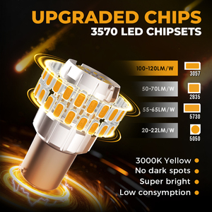 Cao moq bán buôn 1156 1157 Led Sao lưu tín hiệu phanh ngược ánh sáng bóng đèn F60 25W 3157 P27/5W 1500lm 2pcs 1700K 3000K - Product Image 3