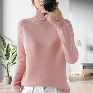 Suéter de cuello alto grueso coreano para mujer, holgado, de manga larga, a la moda, precio mayorista - Product Image 4