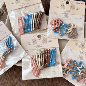 10 pièces mignon doux pinces à cheveux pour filles coloré ovale petites barrettes de cheveux accessoires Clips <span class=keywords><strong>frange</strong></span> pince latérale pour les enfants - Product Image 1