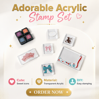 Tampon carré personnalisé en acrylique et caoutchouc pour scrapbooking, journalisation, jouets pour enfants, différentes tailles