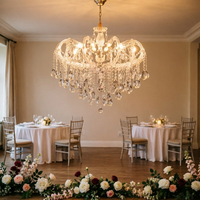 Lustre en cristal de luxe sur mesure pour salle de mariage, fête, hôtel, restaurant, événements, escalier, maison, banquets, décorations intérieures