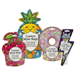 Sachets Mylar en aluminium haute barrière 1g, refermables, forme irrégulière, taille personnalisée, livraison sans droits <span class=keywords><strong>de</strong></span> douane aux États-Unis pour les compléments alimentaires - Product Image 1