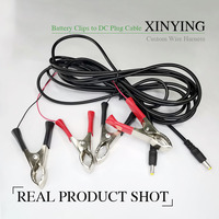 Câble d'alimentation pour batterie de véhicule SHANWEI 2464 Awg24 avec connecteur mâle 12V 24V DC 4.0X1.7mm, pince crocodile 30A, ouverture 20mm