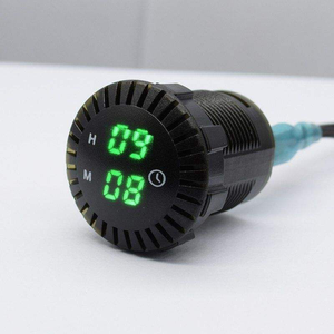 12-24V防水ミニデジタルLEDディスプレイカークロック発光円形時間インテリアリフィットゲージ新しい状態 - Product Image 4