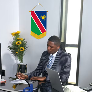Banderas Pequeñas para Coche de Namibia al por Mayor, Adornos Colgantes de Pared, Material de Satén con Impresión Digital - Product Image 3