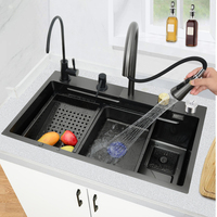 Éviers de cuisine multifonctions en acier inoxydable Robinet d'évier de cuisine moderne Ensemble d'évier de cuisine