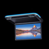 Écran de voiture Android pliable manuel de 21,5 pouces, écran de plafond rabattable, moniteur de toit de voiture pour camping-car, SUV, MVP