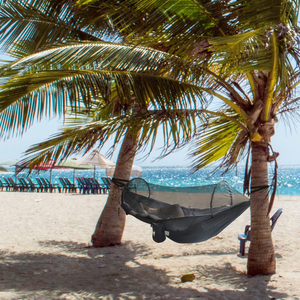 Ultra Lightweight Travel Hammock Parachute Nylon Quick Dry Hammock With 300kg <strong>Load</strong> Capacity 2 Premium Carabiners 2 Tree Straps - Product Image 2