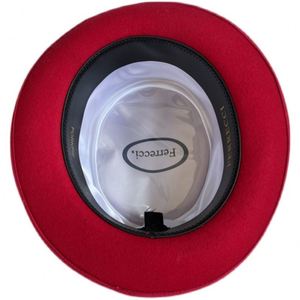 Sombrero de Copa Clásico Unisex R183, 100% Lana, con Logotipo Personalizado, Ala Corta, de Fieltro, Informal, para Fiesta, Rojo - Product Image 5