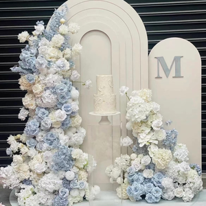 Arreglo Floral Artificial <span class=keywords><strong>Azul</strong></span> y Blanco para Decoración de Mesa de Boda, Cumpleaños, Pastel, Fondo de Arco - Product Image 5