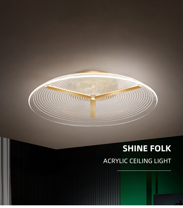 Modern Nordic Popular Indoor Decorative Living Room Bedroom Luxury Acrylic Modern Led Ceiling Light