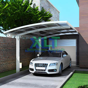 Système de garages en porte-à-faux avec poteaux, poutres de support et auvent en métal pour toit arqué pour le stationnement - Product Image 3