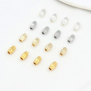 Cuentas espaciadoras de cobre con corte baguette cónico, chapadas en oro de 18K y plata, para la fabricación de pulseras, accesorios de joyería y componentes de manualidades DIY. - Product Image 4