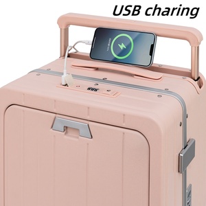 Trẻ Màu Sắc Tươi Sáng Đơn Giản Phía Trước Mở Túi PC Du Lịch Xe Đẩy Va Li Mang Theo Trường Hợp Hành Lý - Product Image 6