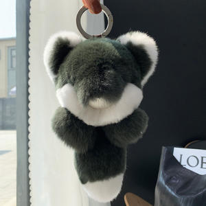फ्फी असली रेक्स खरगोश फर लोमड़ी कार की चेन लटकी हुई प्यारी प्लग गुड़िया बैग महिला और बच्चों के लिए लटकन - Product Image 6