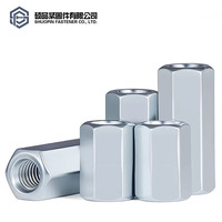 Écrou hexagonal long M8 M10 en acier au carbone DIN 6334 zingué, pour équipement d'automatisation, rayonnages d'entrepôt, supports de conduits CVC, ligne de production