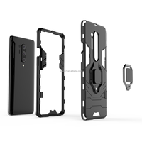 OnePlus 8 Pro-Coque robuste à double couche avec support magnétique pour voiture-Barre de protection pour pare-chocs avec anneau métallique