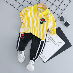 Ropa Infantil de Otoño, Marca Coreana, Fabricantes de Ropa, Conjunto de Traje para Bebé de 2 Años, Pantalones de Algodón, Camiseta con Logotipo - Product Image 3