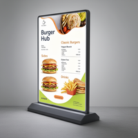 Support de table en acrylique avec cadre en aluminium rectangulaire A4, support POP, éclairage LED, luminosité de 5000 lumens, design durable et respectueux de l'environnement