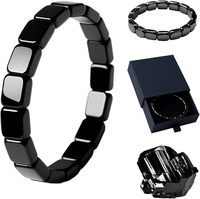 Bracelet en Hématite Non Magnétique pour Hommes Femmes, Bracelet Élastique avec Perles en Forme de Pomme, Bijou Unisexe Idéal