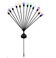 Nouvelles lumières de luciole améliorées 6/8/10/12 LED RVB solaire extérieur balançant le vent souffle des lumières de jardin de luciole lumières solaires extérieures