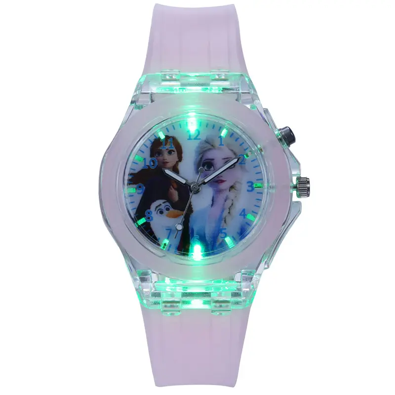 ファッション漫画シリコン発光子供クォーツ時計キッズガールズボーイズ腕時計腕時計時計冷凍ソフィア時計