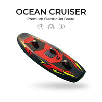 Planche de surf électrique FastDispatch Jet Ski Ocean Cruiser Flame Stripe Jaune avec télécommande sans fil et propulsion aquatique