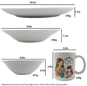 YUZHUI Assiettes de cuisine de haute qualité, cadeau de maman, gratitude éternelle, amour inconditionnel. Vaisselle en céramique - Product Image 2
