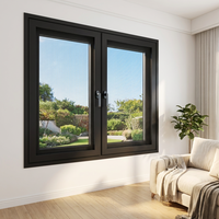Portes et fenêtres en verre à battant pour maison passive à double vitrage en aluminium à bris thermique et à haute efficacité énergétique