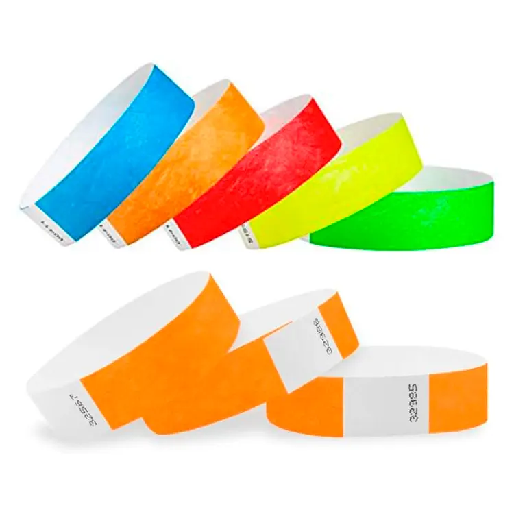 Off-The-Shelf Wegwerp Polsband Speeltuin Concertfeest Dupont Papieren Polsbandje Tyvek Synthetische Papieren Armband