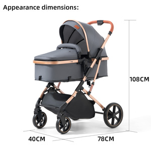 Système de voyage pliable 3-en-1 de luxe 2025, poussette double légère avancée avec siège auto et berceau de jogging pleine grandeur - Product Image 2