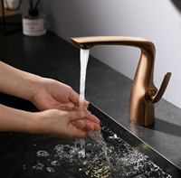 Robinet de lavabo monocommande en laiton brossé nickel gris anthracite, moderne et de haute qualité, à poser sur le comptoir