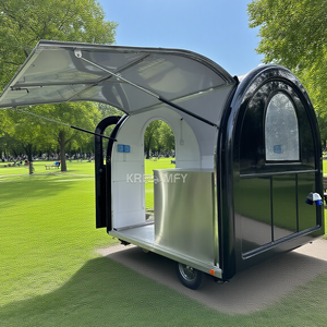 Remorque alimentaire personnalisée en fibre de verre entièrement équipée avec cuisine en acier inoxydable pour services de snacks, pizzas, tacos, hot-dogs et café - Product Image 3