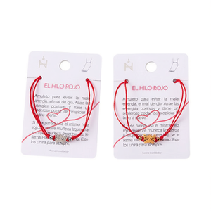 Cavigliera in acciaio inossidabile con filo rosso, amuleto per buona fortuna e protezione contro il malocchio - Product Image 1