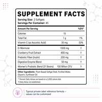 Gélules probiotiques pour femmes avec D-Mannose, prébiotiques et enzymes digestives pour le bien-être quotidien des femmes et le soutien intestinal