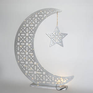 Bestseller decorazione da tavola in legno stella mezzaluna dorata per Eid Al Fitr & Ramadan Mubarak Moon Star dipinte forniture musulmane - Product Image 2