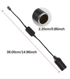 5V naar 12V converter voedingsadapter kabelverlenger <span class=keywords><strong>USB</strong></span> type C opladers naar sigarettenaansteker auto-accessoires - Product Image 4