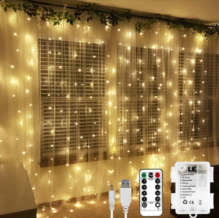 Светодиодная гирлянда, Рождественское украшение, пульт дистанционного управления, USB, свадебная гирлянда, занавеска 3 м