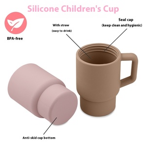 Nuevo Vaso de Silicona de 9oz para Bebés con Tapa Antiderrames, Adorable Vaso Miniatura con Asa, Regalo para Niños - Product Image 3