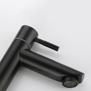 Robinet de <span class=keywords><strong>lavabo</strong></span> noir à prix avantageux, <span class=keywords><strong>mitigeur</strong></span> de <span class=keywords><strong>lavabo</strong></span> à eau froide, robinet à valve en céramique, montage sur plan, lavabos de salle de bain - Product Image 4